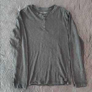 Lucky Brand Men's Charcoal Long Sleeve Henley